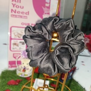 pack of 4 silky black scrunchies