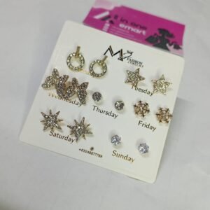 7pair/set crystal stud earrings