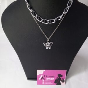 butterfly pendant necklace with chain choker